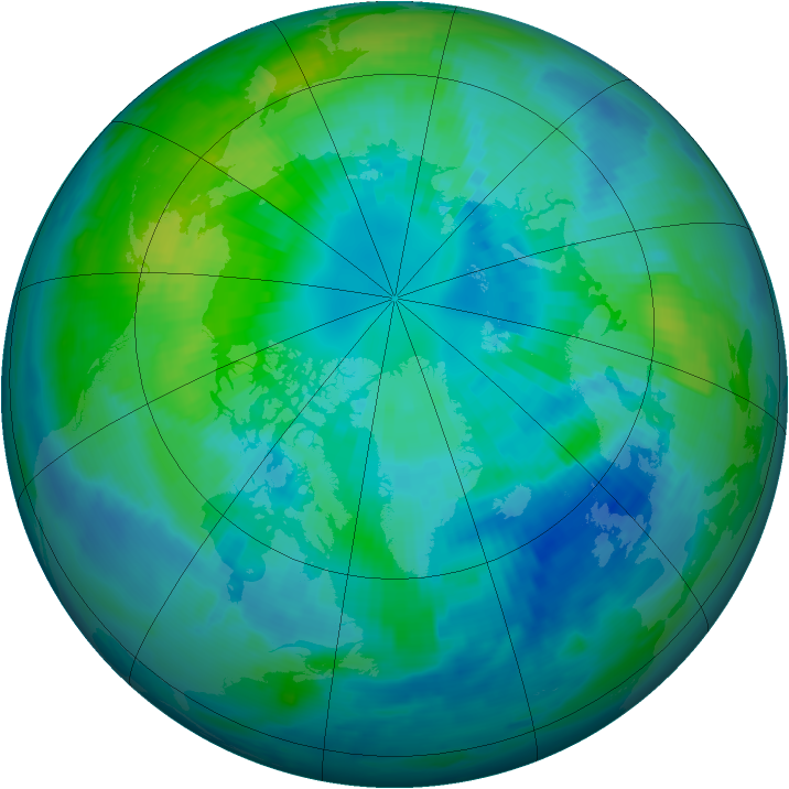 Arctic ozone map for 04 October 1997